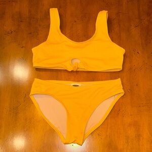 NWOT Old Navy TEXTURED TIE-FRONT BIKINI - SQUASH - small